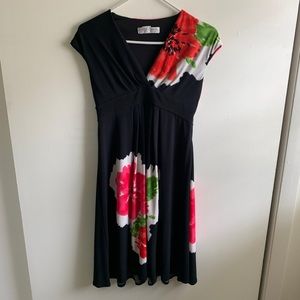 Laggy London | Black Dress W/Flowers